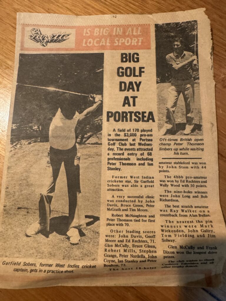 John Stam news paper article announcing him as best Amateur Winner